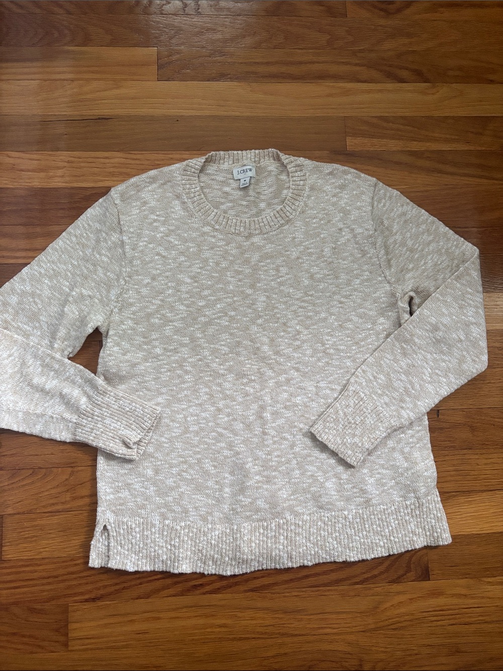 J. Crew Beige Marled Crewneck Sweater